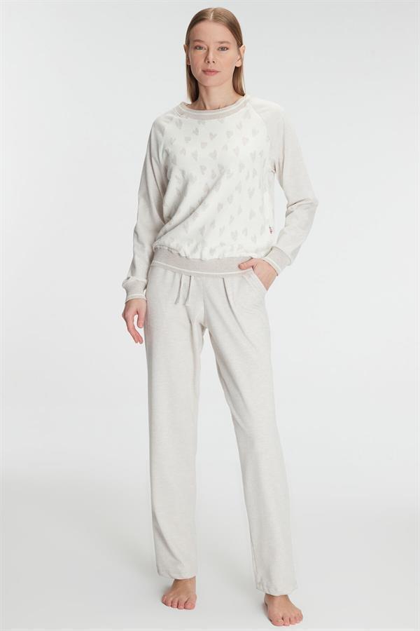 Aria's Closet Uzun Kollu Sweatshirt Pantolon Takım Pijama Takımı - Image 1