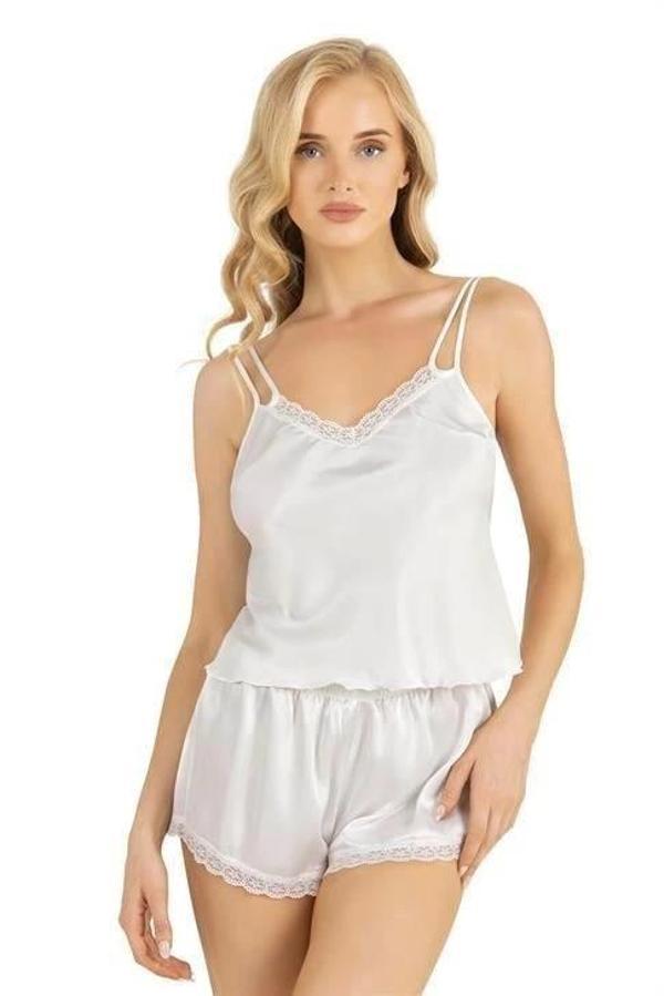 Aria's Closet Ekru Saten Şort Takımı 9210 - Image 1