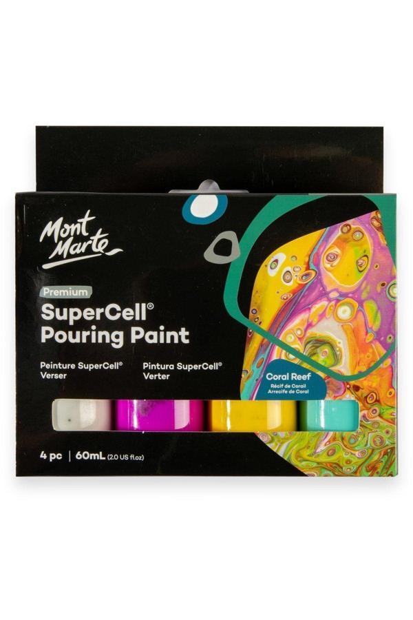 Mont marte MM SuperCell Dökme Boya Seti 4pc x 60ml - Coral Reef - Image 1