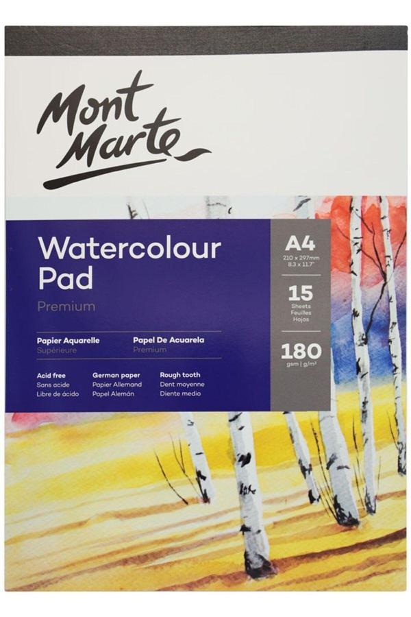 Mont marte MM Suluboya Pedi Alman Kağıdı Premium A4 180gr 15 Sayfa - Image 1