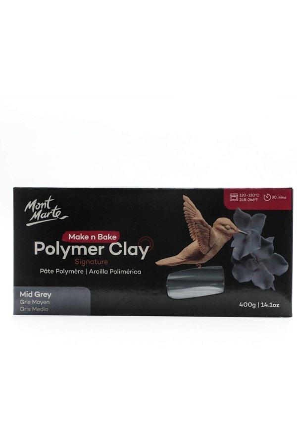 Mont marte MM Make n Bake Polimer Kil Signature 400g - Mid Grey - Image 1