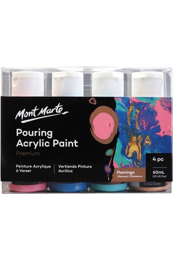 Mont marte MM Dökme Akrilik Boya Seti Premium 4pc x 60ml - Flamingo - Image 1