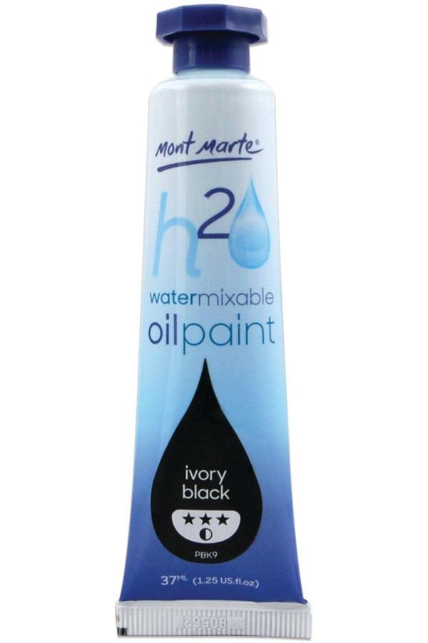 Mont marte MM Suyla Karıştırılabilir Yağlı Boya 37ml - Ivory Black - Image 1