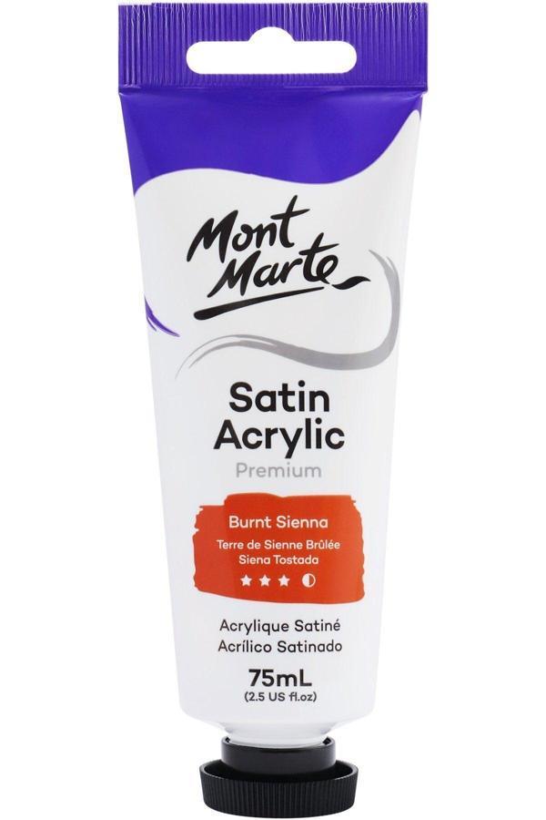 Mont marte MM Premium Saten Akrilik 75ml - Burnt Sienna - Image 1