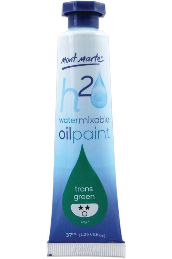 Mont marte MM Suyla Karıştırılabilir Yağlı Boya 37ml - Trans Green - Image 1