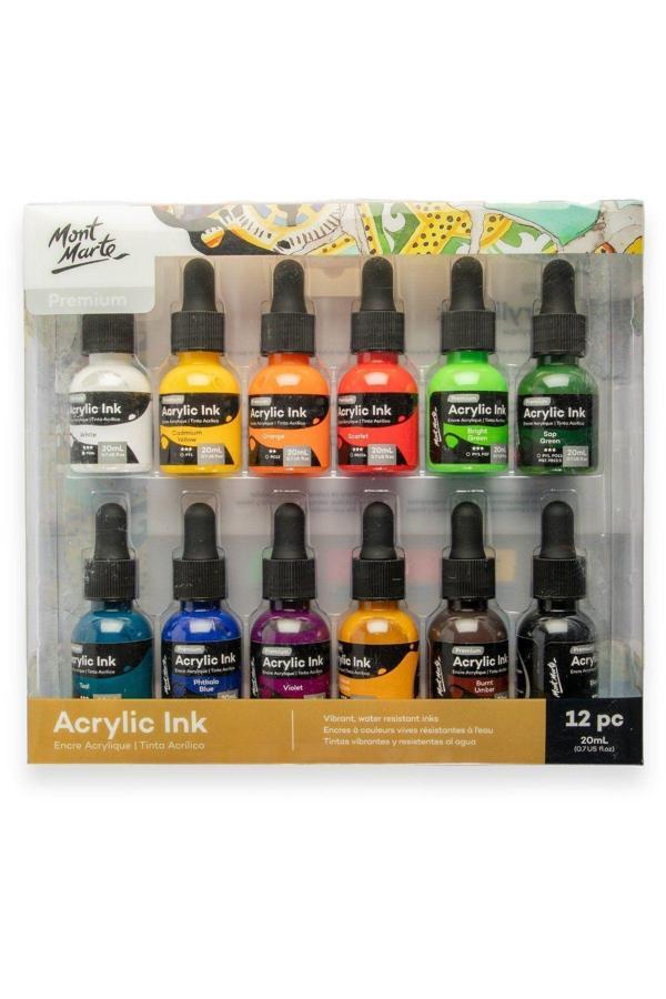 Mont marte MM Premium Akrilik Mürekkep 12 adet x 20 ml - Image 1