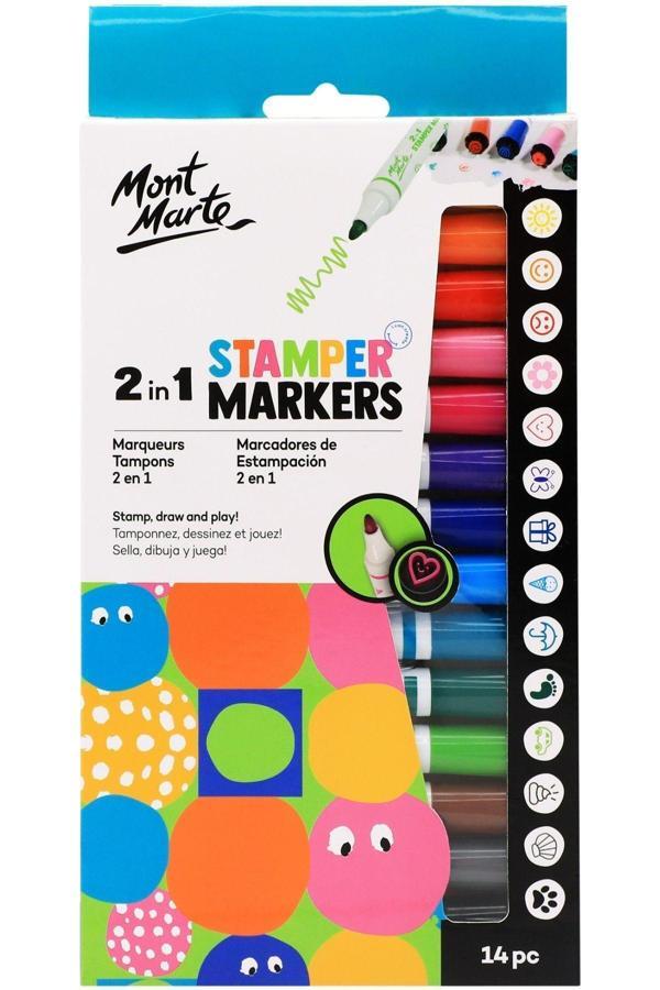 Mont marte 2'si 1 Arada Damga ve Keçeli Kalem Seti 14 Parça - Image 1
