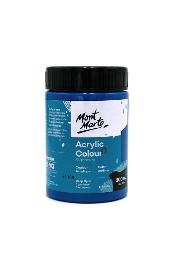 Mont marte MM Akrilik Renkli Boya Signature 300ml - Deep Cyan - Image 1