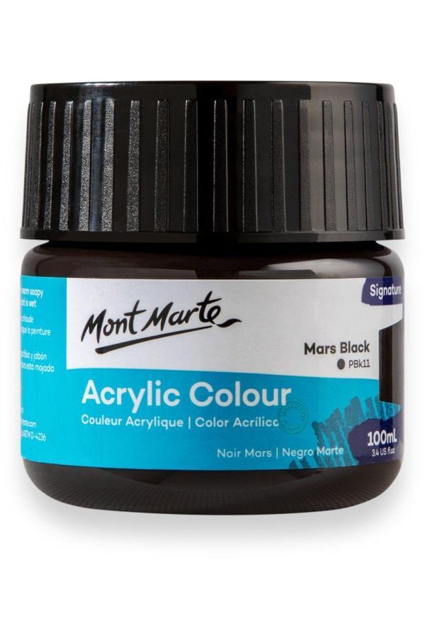 Mont marte MM Akrilik Renkli Boya Signature 100ml - Mars Black - Image 1