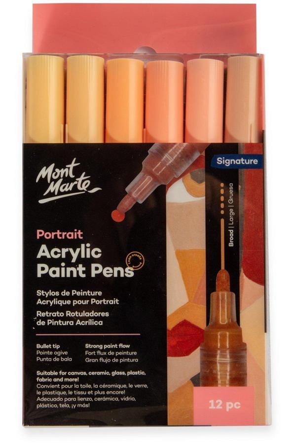 Mont marte MM Portre Akrilik Boya Kalemi Geniş Uçlu 12'li Signature - Image 1
