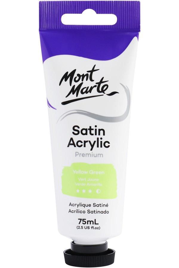 Mont marte MM Premium Saten Akrilik 75ml - Yellow Green - Image 1