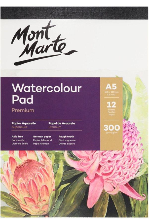Mont marte MM Suluboya Pedi Alman Kağıdı Premium A5 300gr 12 Sayfa - Image 1