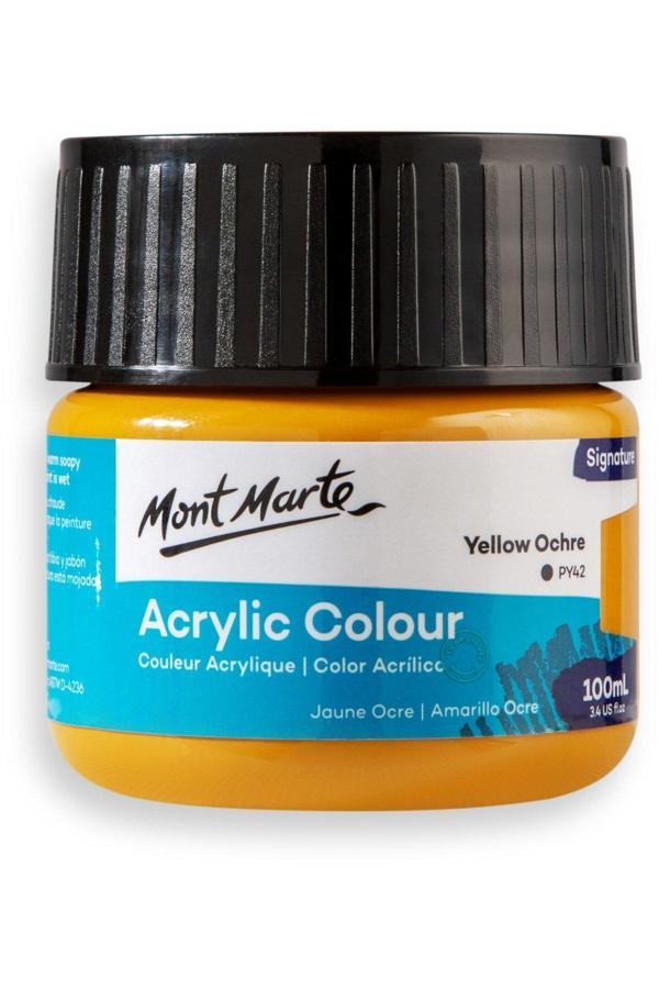 Mont marte MM Akrilik Renkli Boya Signature 100ml - Yellow Ochre - Image 1