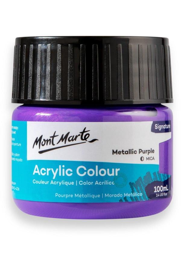 Mont marte MM Akrilik Renkli Boya Signature 100ml - Metallic Purple - Image 1