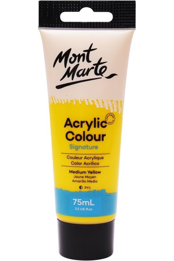 Mont marte MM Akrilik Renkli Boya Signature 75ml - Medium Yellow - Image 1