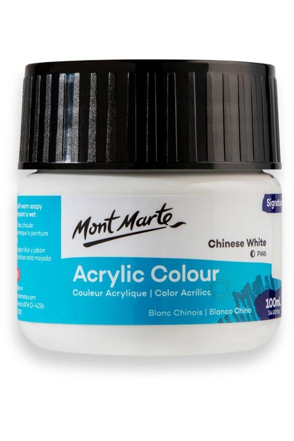 Mont marte MM Akrilik Renkli Boya Signature 100ml - Chinese White - Image 1