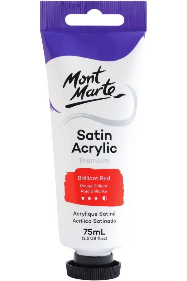 Mont marte MM Premium Saten Akrilik 75ml - Brilliant Red - Image 1