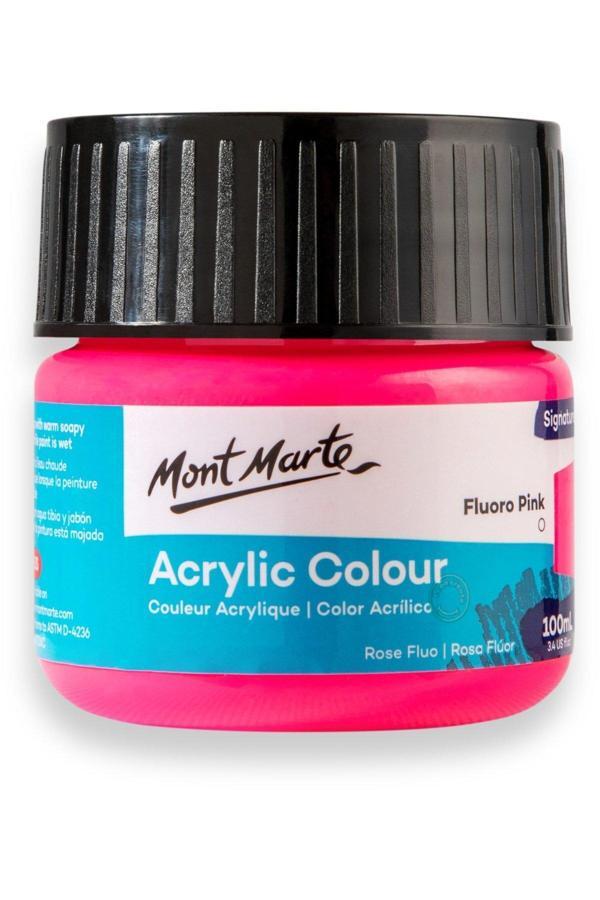 Mont marte MM Akrilik Renkli Boya Signature 100ml - Fluoro Pink - Image 1