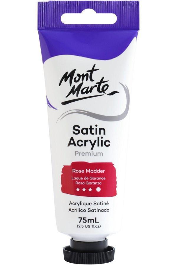 Mont marte MM Premium Saten Akrilik 75ml - Rose Madder - Image 1