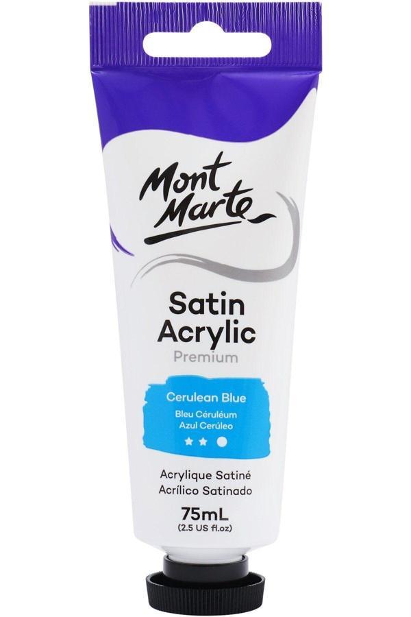 Mont marte MM Premium Saten Akrilik 75ml - Cerulean Blue - Image 1