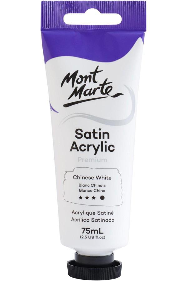 Mont marte MM Premium Saten Akrilik 75ml - Chinese White - Image 1