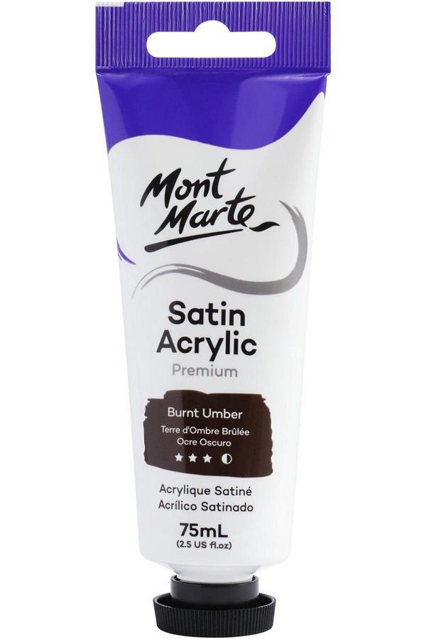 Mont marte MM Premium Saten Akrilik 75ml - Burnt Umber - Image 1