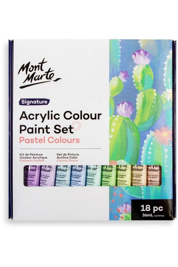 Mont marte MM Akrilik Renkli Pastel Boya Seti 18 x 36ml- Signature - Image 1