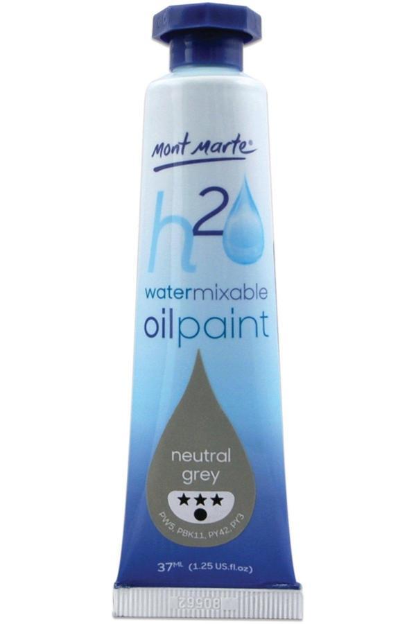 Mont marte MM Suyla Karıştırılabilir Yağlı Boya 37ml - Neutral Grey - Image 1