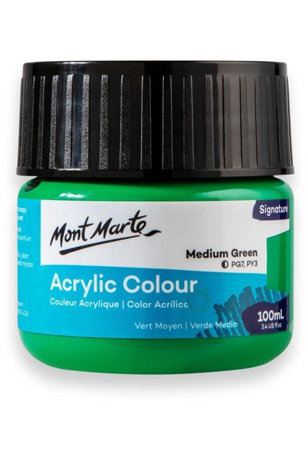 Mont marte MM Akrilik Renkli Boya Signature 100ml - Medium Green - Image 1