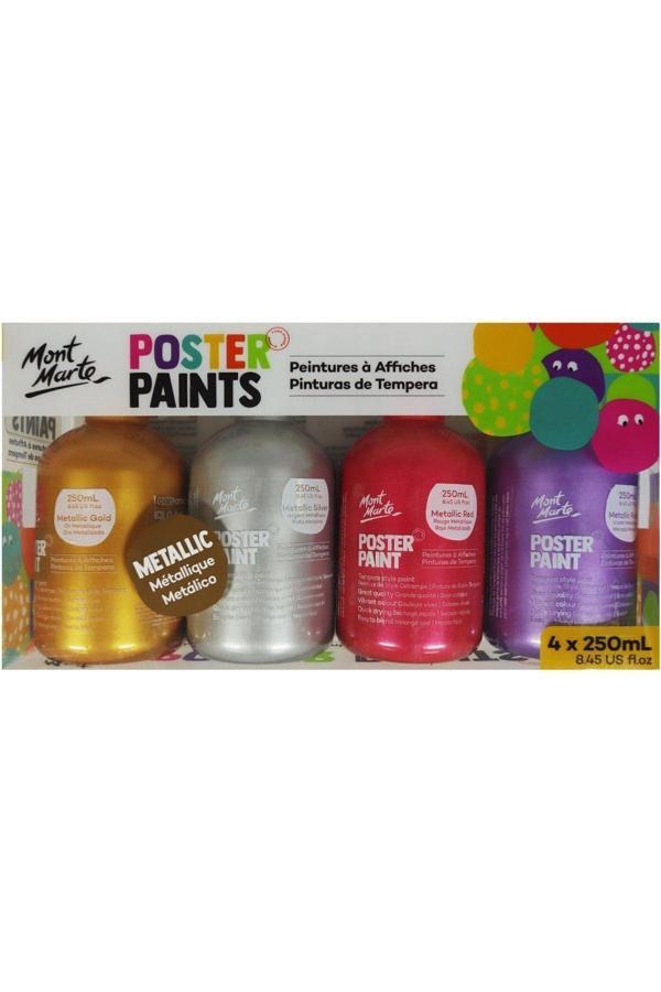 Mont marte MM Poster Boya Seti 4 adet x 250ml - Metallic - Image 1