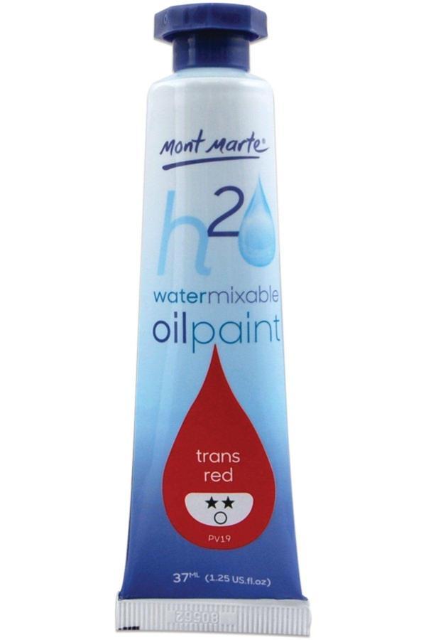 Mont marte MM Suyla Karıştırılabilir Yağlı Boya 37ml - Trans Red - Image 1