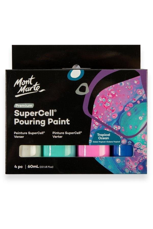 Mont marte MM SuperCell Dökme Boya Seti 4pcx60ml - Tropical Ocean - Image 1