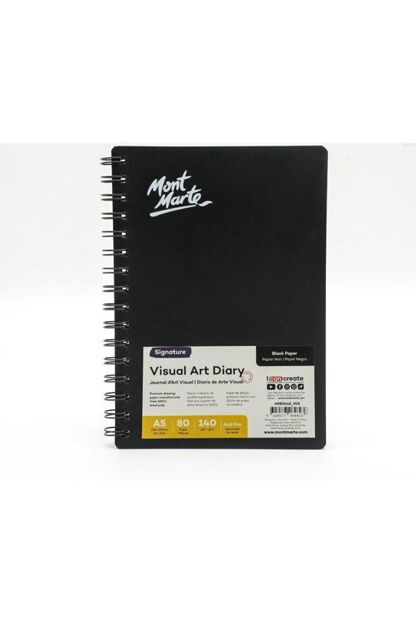 Mont marte MM Sanat Günlüğü Siyah 140gsm A5 80sayfa Signature - Image 1