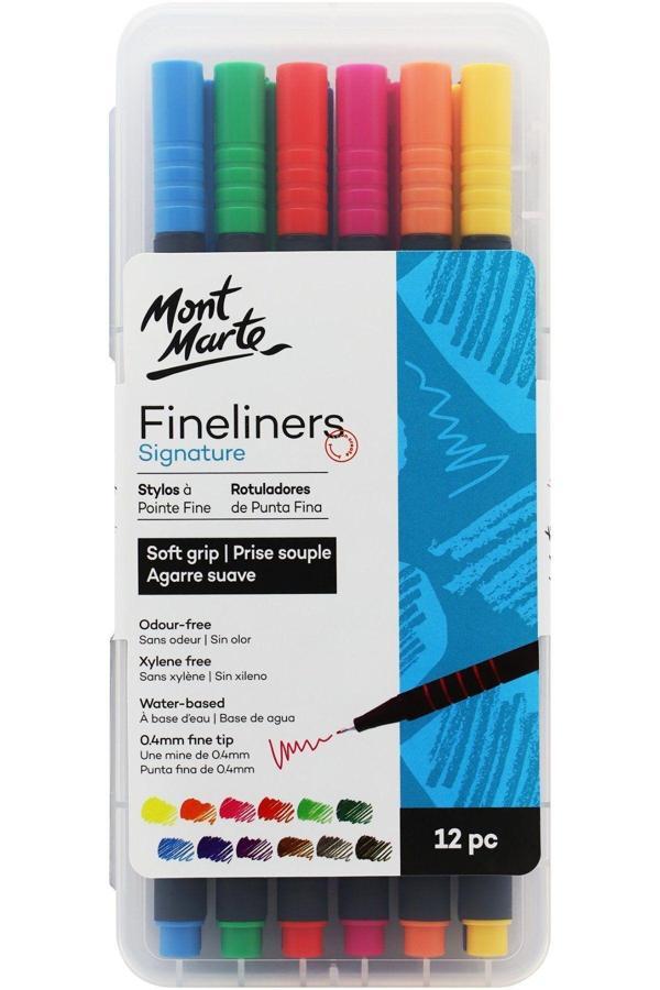Mont marte MM Fineliners Marker Yumuşak Kavrama 12'li Signature - Image 1