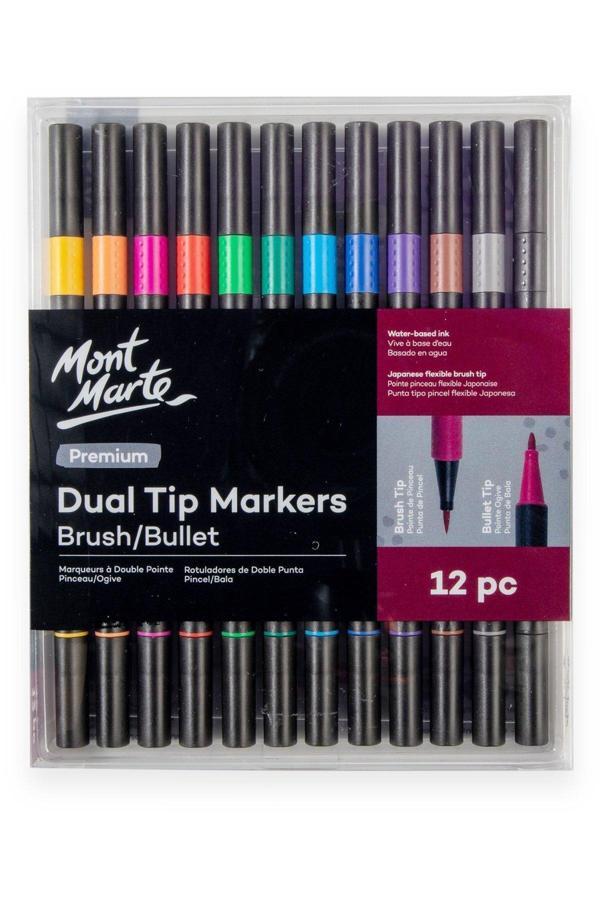 Mont marte MM Premium Çift Uçlu Marker Fırça/Kurşun 12'li - Image 1