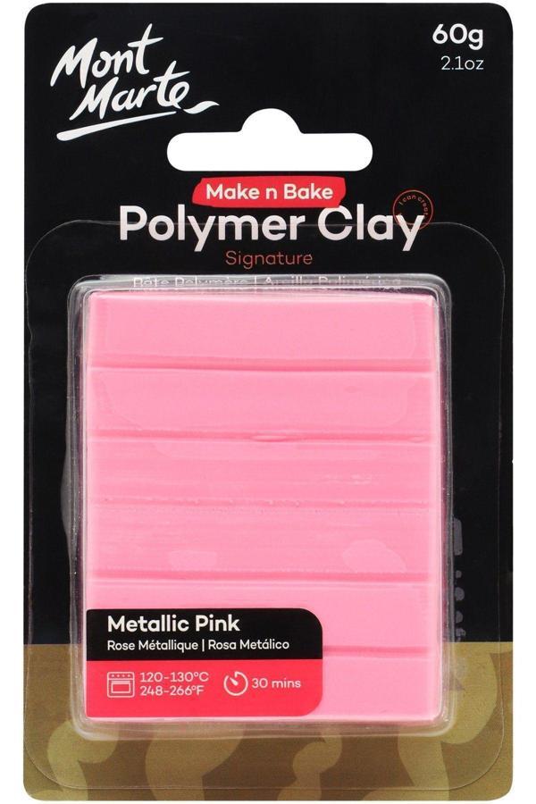 Mont marte MM Make n Bake Polimer Kil Signature 60g - Metalik Pink - Image 1