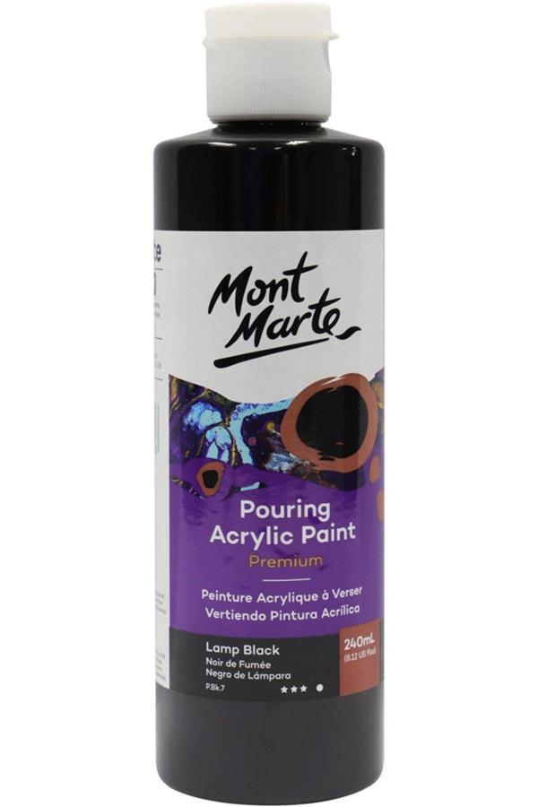 Mont marte MM Dökme Akrilik Boya Premium 240ml - Lamp Black - Image 1