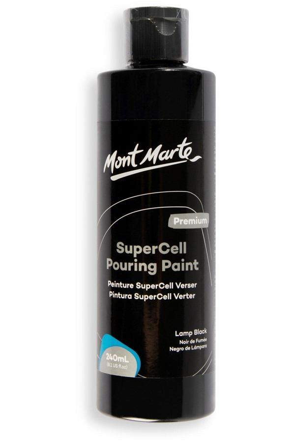 Mont marte MM SuperCell Dökme Akrilik Boya Premium 240ml - Lamp Black - Image 1