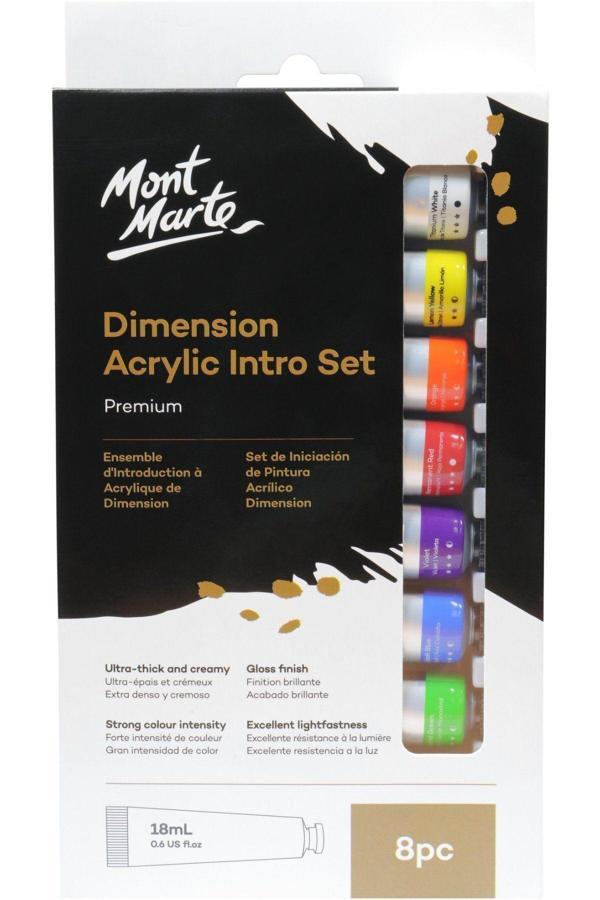 Mont marte MM Premium Dimension Akrilik Boya Giriş Seti 8 x 18ml - Image 1