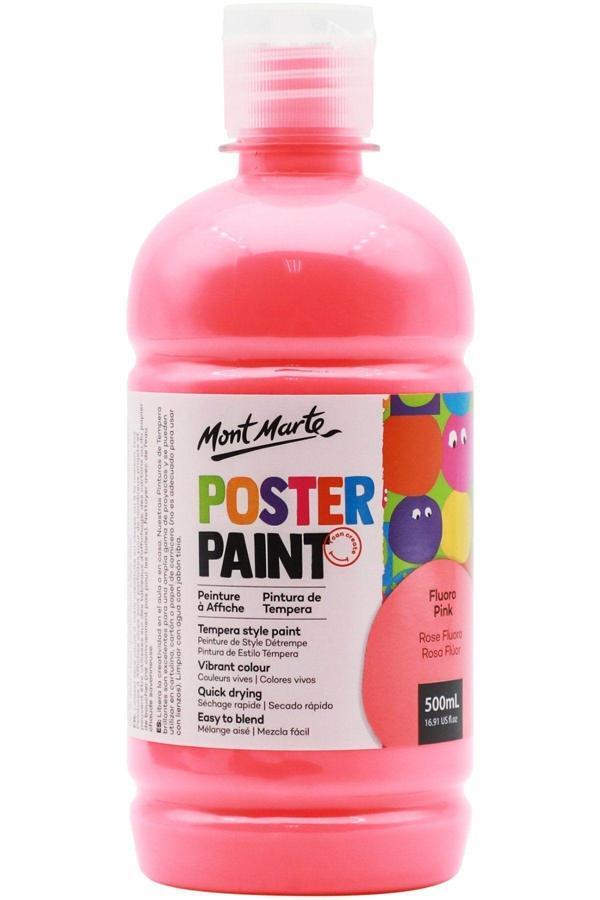 Mont marte MM Poster Boyası 500ml - Fluoro Pink - Image 1