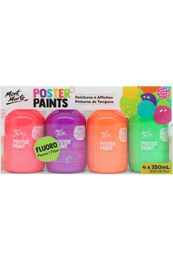 Mont marte MM Poster Boya Seti 4 adet x 250ml - Fluoro - Image 1