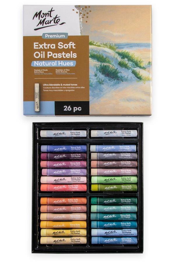 Mont marte MM Ekstra Yumuşak Yağlı Pastel Doğal Tonlar 26'li Premium - Image 1