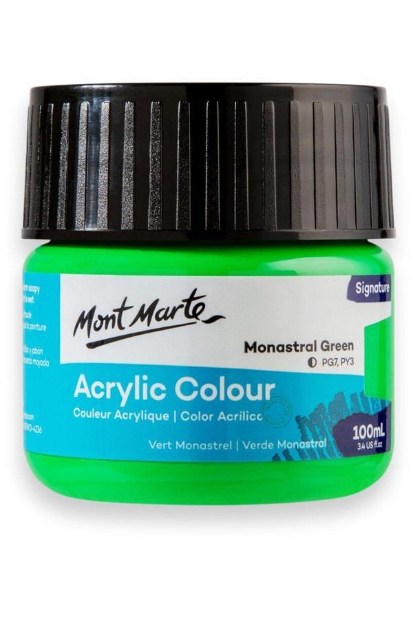 Mont marte MM Akrilik Renkli Boya Signature 100ml - Monastral Green - Image 1
