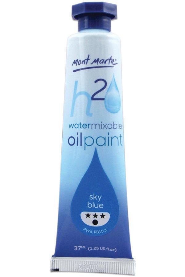 Mont marte MM Suyla Karıştırılabilir Yağlı Boya 37ml - Sky Blue - Image 1