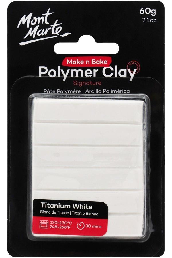 Mont marte MM Make n Bake Polimer Kil Signature 60g - Titanium White - Image 1