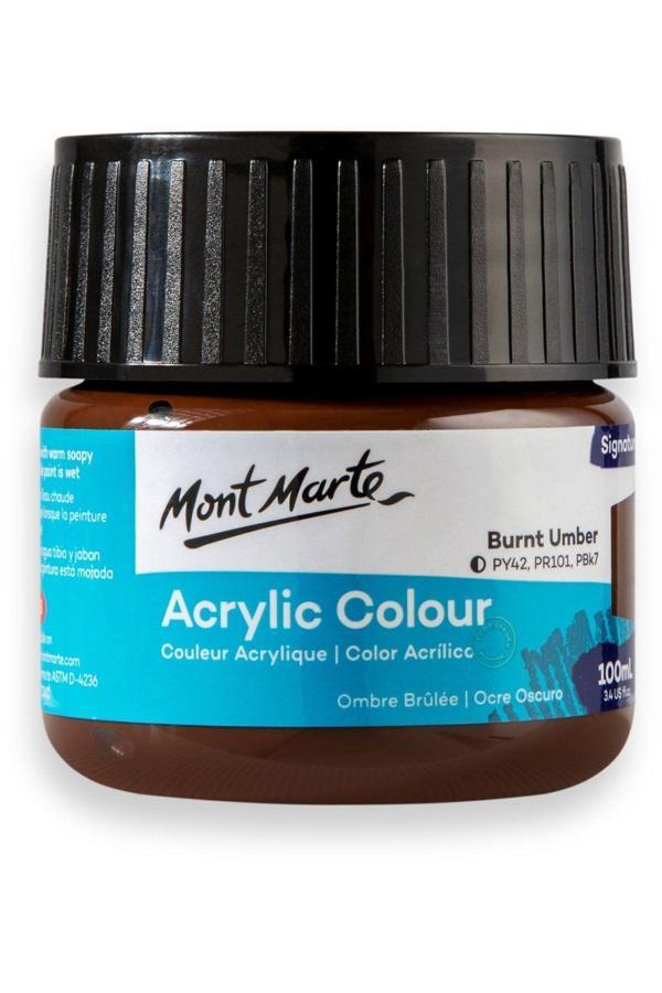 Mont marte MM Akrilik Renkli Boya Signature 100ml - Burnt Umber - Image 1