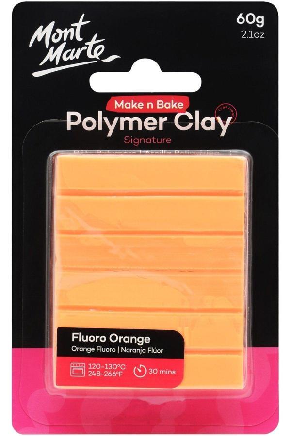 Mont marte Make n Bake Polimer Kil Signature 60g - Fluoro Orange - Image 1