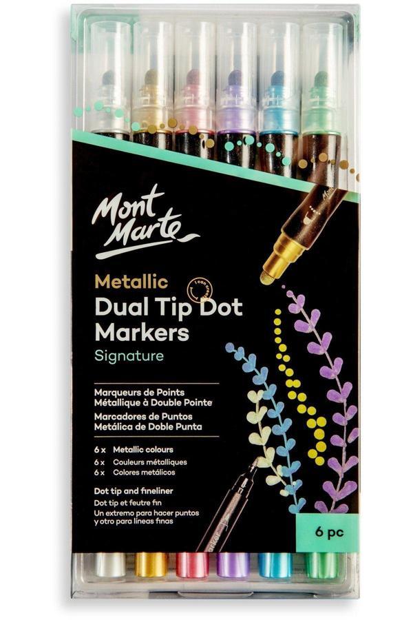 Mont marte MM Çift Uçlu Metalik Nokta Markerler 6'lı Signature - Image 1