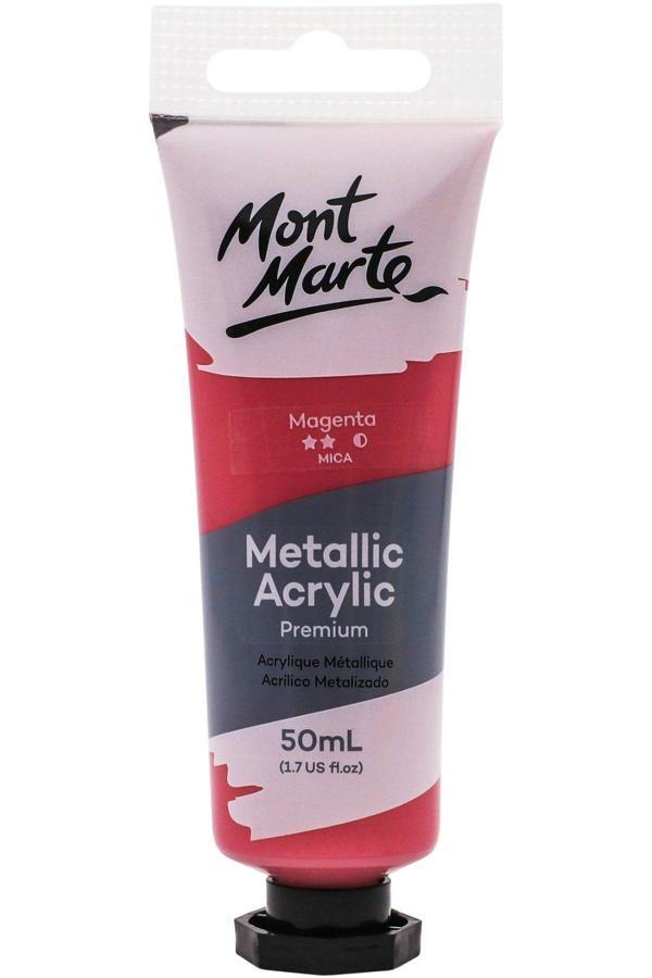 Mont marte MM Premium Metalik Akrilik Boya 50ml - Magenta - Image 1