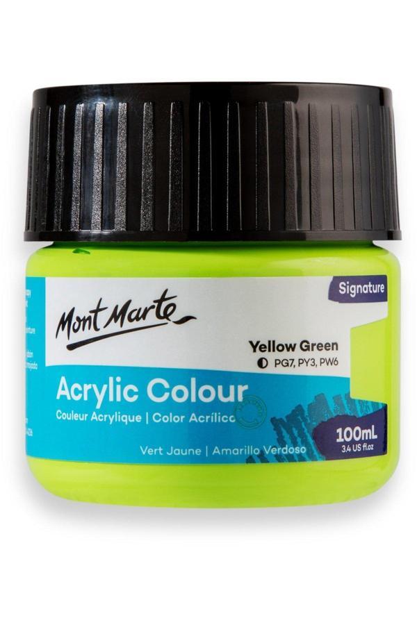 Mont marte MM Akrilik Renkli Boya Signature 100ml - Yellow Green - Image 1